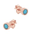 Round Turquoise Silver Stud Earring STS-6215